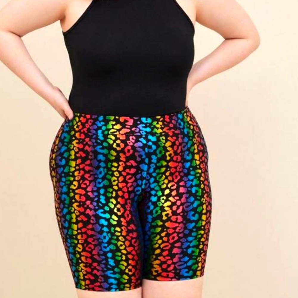Colorful Leopard Print Women's Shorts